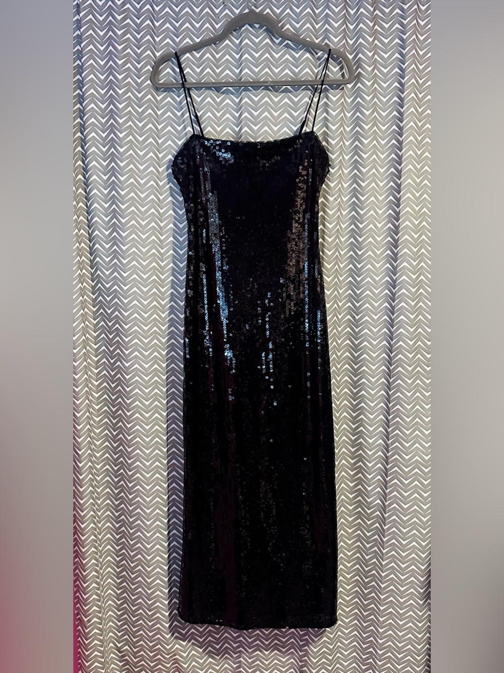 Abercrombie & Fitch | Straight-Neck Sequin Midi Dress, Small
